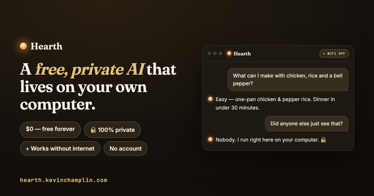 What is Hearth? A free, private AI that lives on your own computer