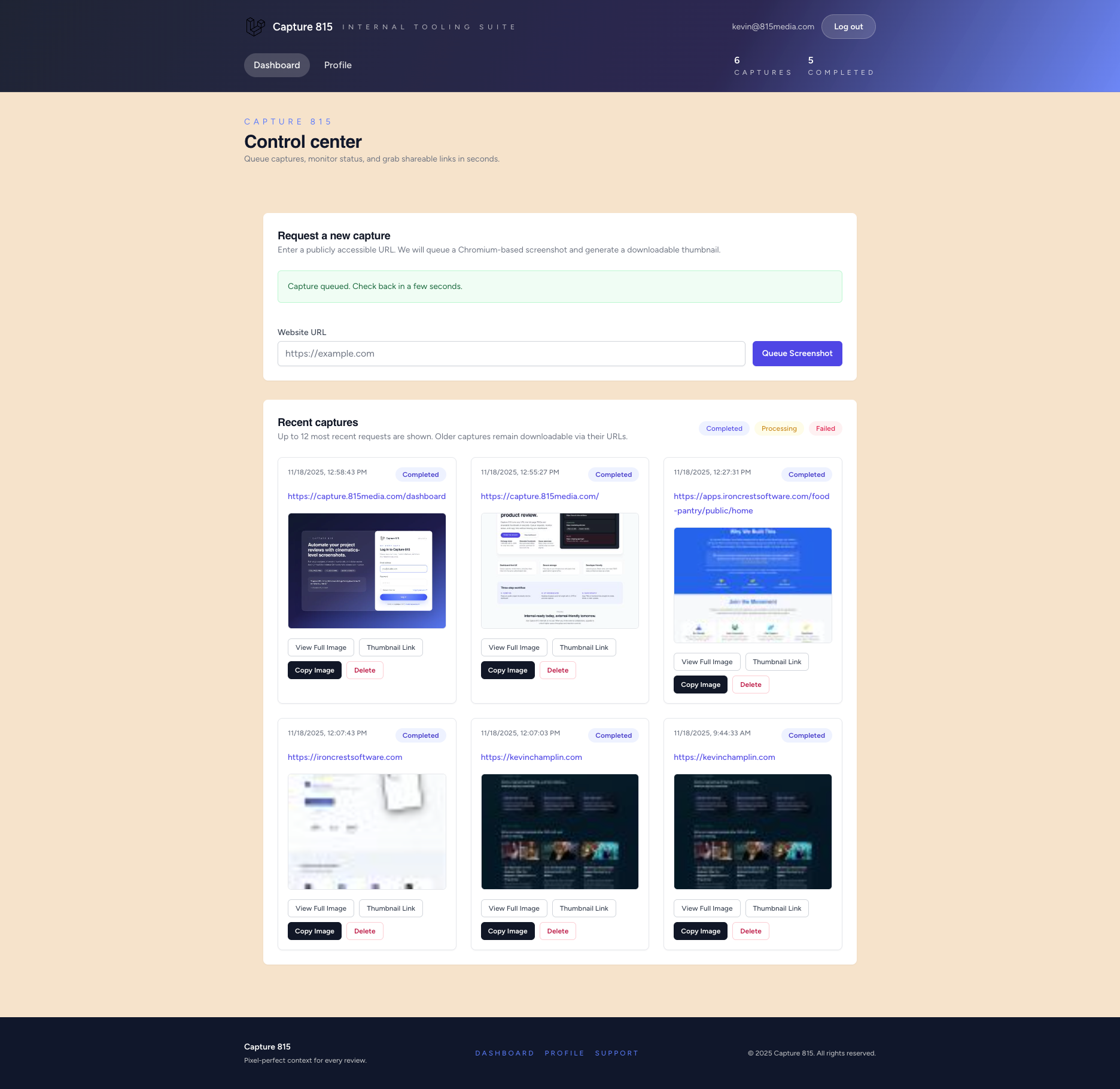 Website Image Capture screenshot